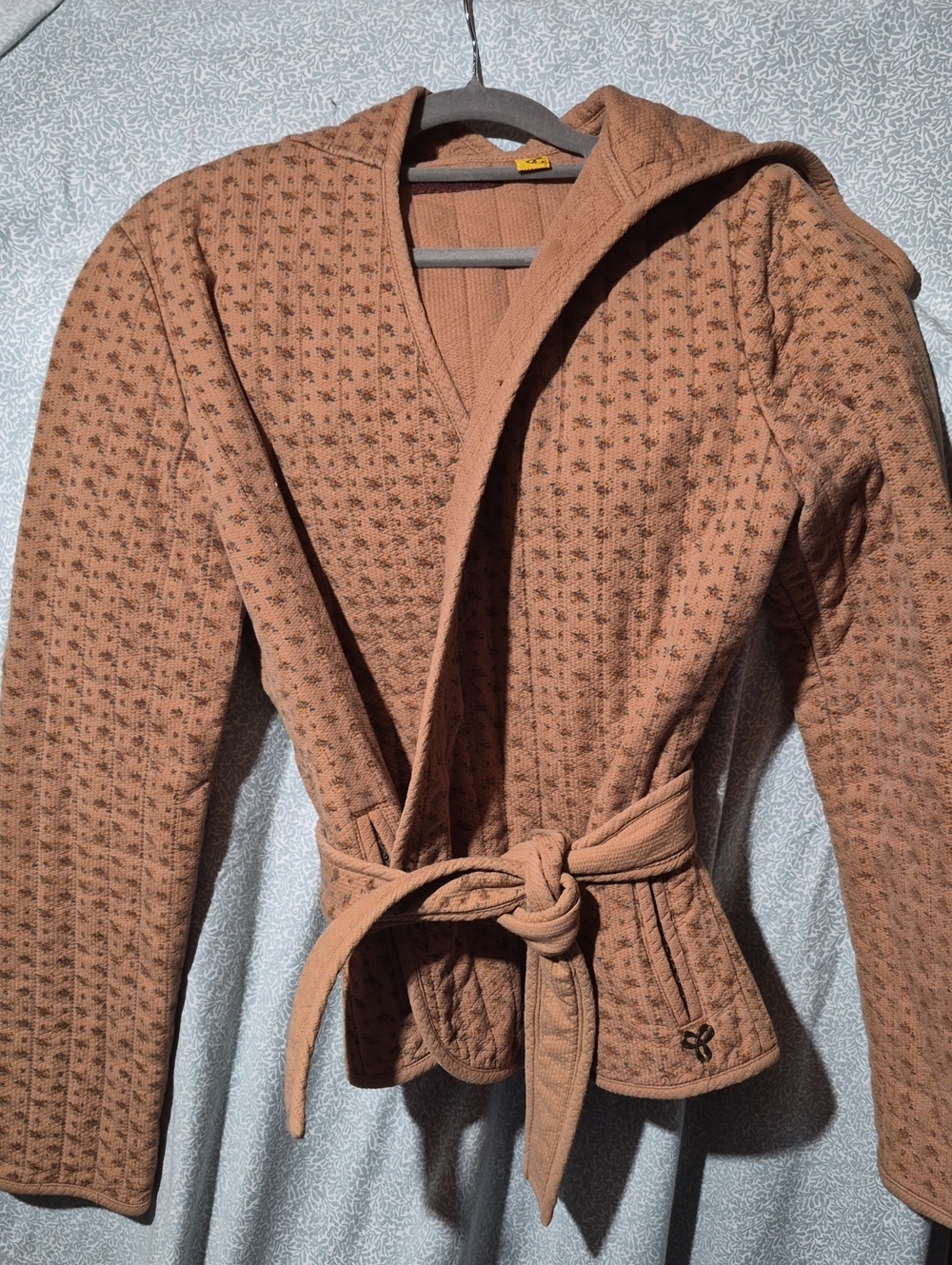 TNA Textured Belted Hooded Jacket - Rust Brown
